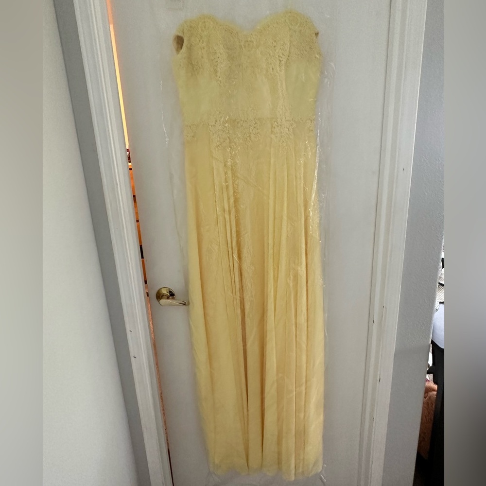 Prom dress yellow off the shoulder